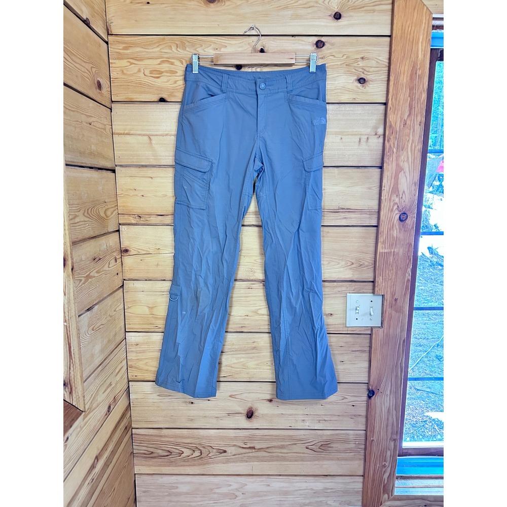 The North Face Womens‎ Gray Blue Cargo Hiking Pants Size 8 Regular Straight Leg